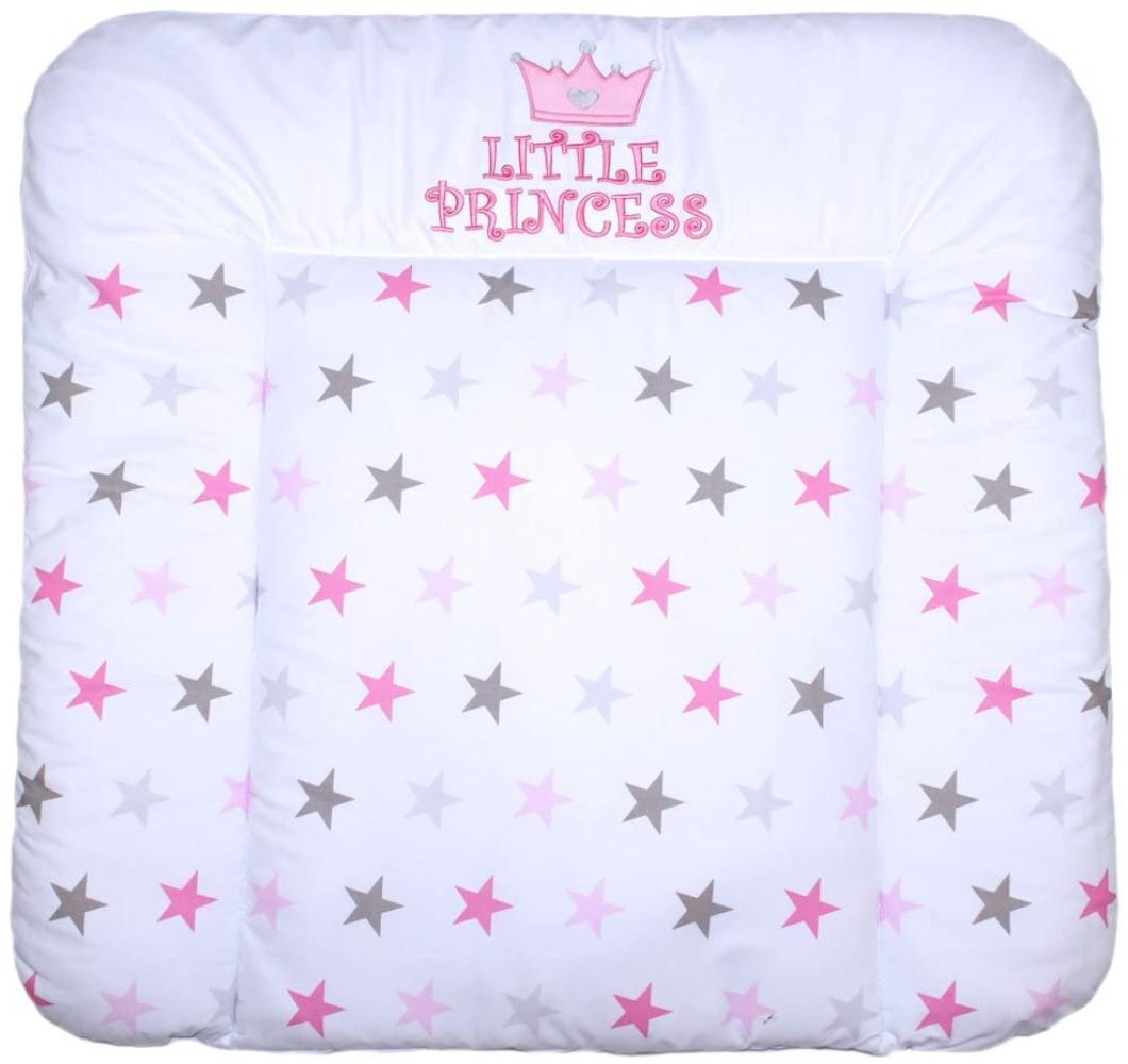 Wickelauflage mit Applikation - Princess Star Rosa - Wickeltischauflage Baby Auflage (70 x 70 cm) Bild 1