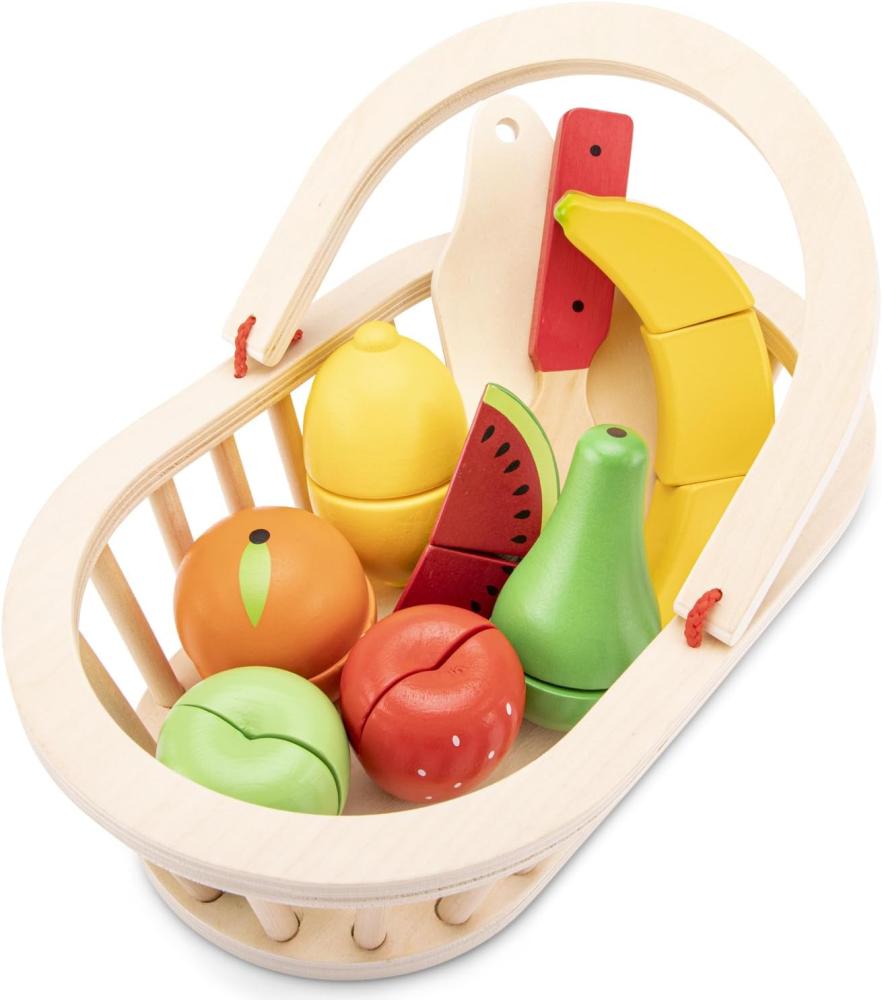 New Classic Toys - 10588 - Kinderrollenspiele - Schneide-Set - Obstkorb Bild 1