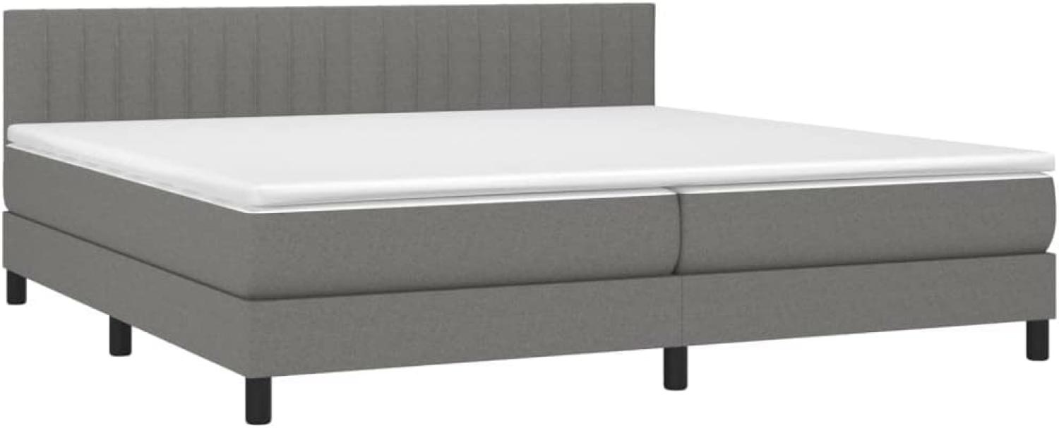 vidaXL Boxspringbett mit Matratze Dunkelgrau 200x200 cm Stoff, Härtegrad: H2 [3140242] Bild 1