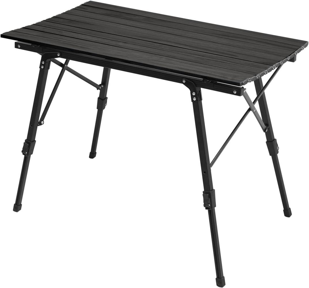 JAWINIO Campingtisch Gartentisch Klapptisch höhenverstellbar Aluminium Schwarz Bild 1