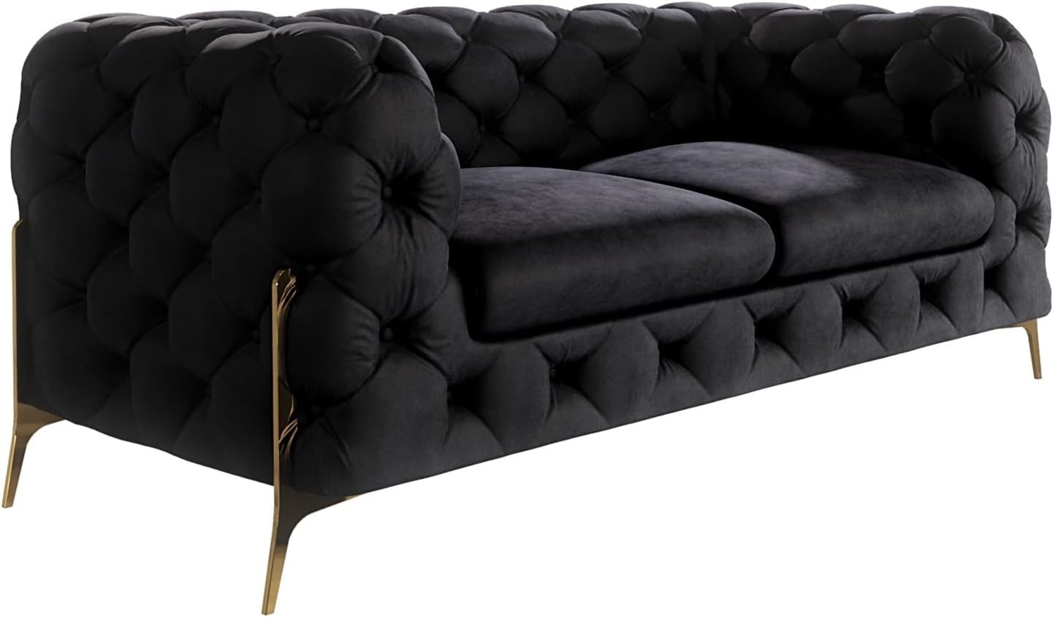 S-Style Möbel Chesterfield-Sofa Ashley Chesterfield Sofa mit Goldene Metall Füßen, mit Wellenfederung Bild 1