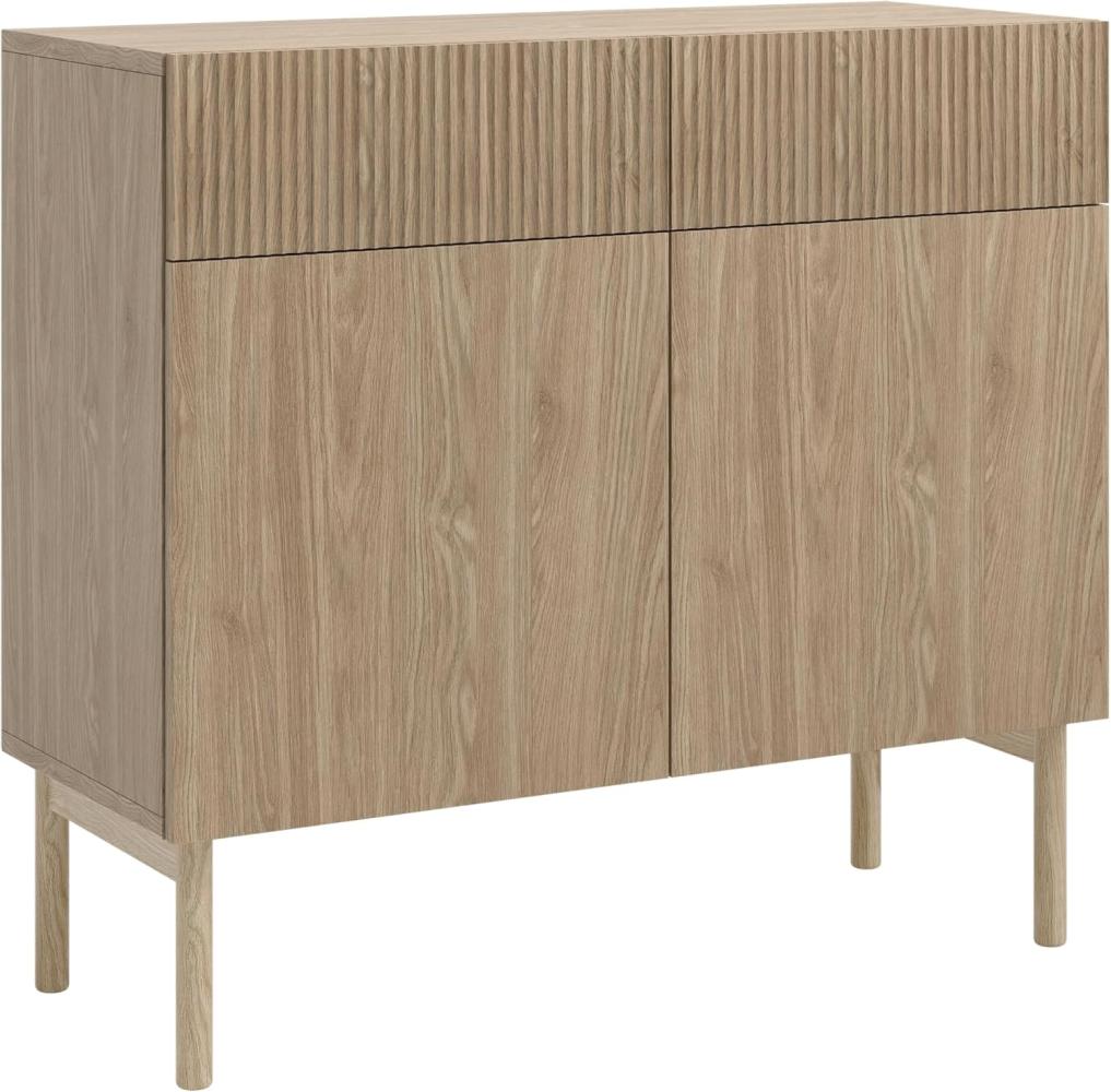 Selsey Nolie - Sideboard 2-türig mit 2 Schubladen, Eichenholzoptik, 100 cm Bild 1