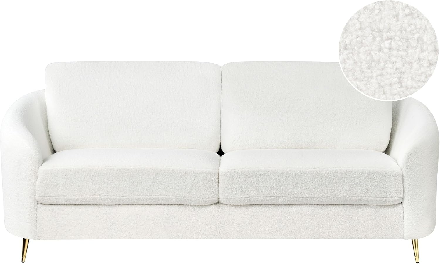 3-Sitzer Sofa Bouclé weiß gold TROSA Bild 1