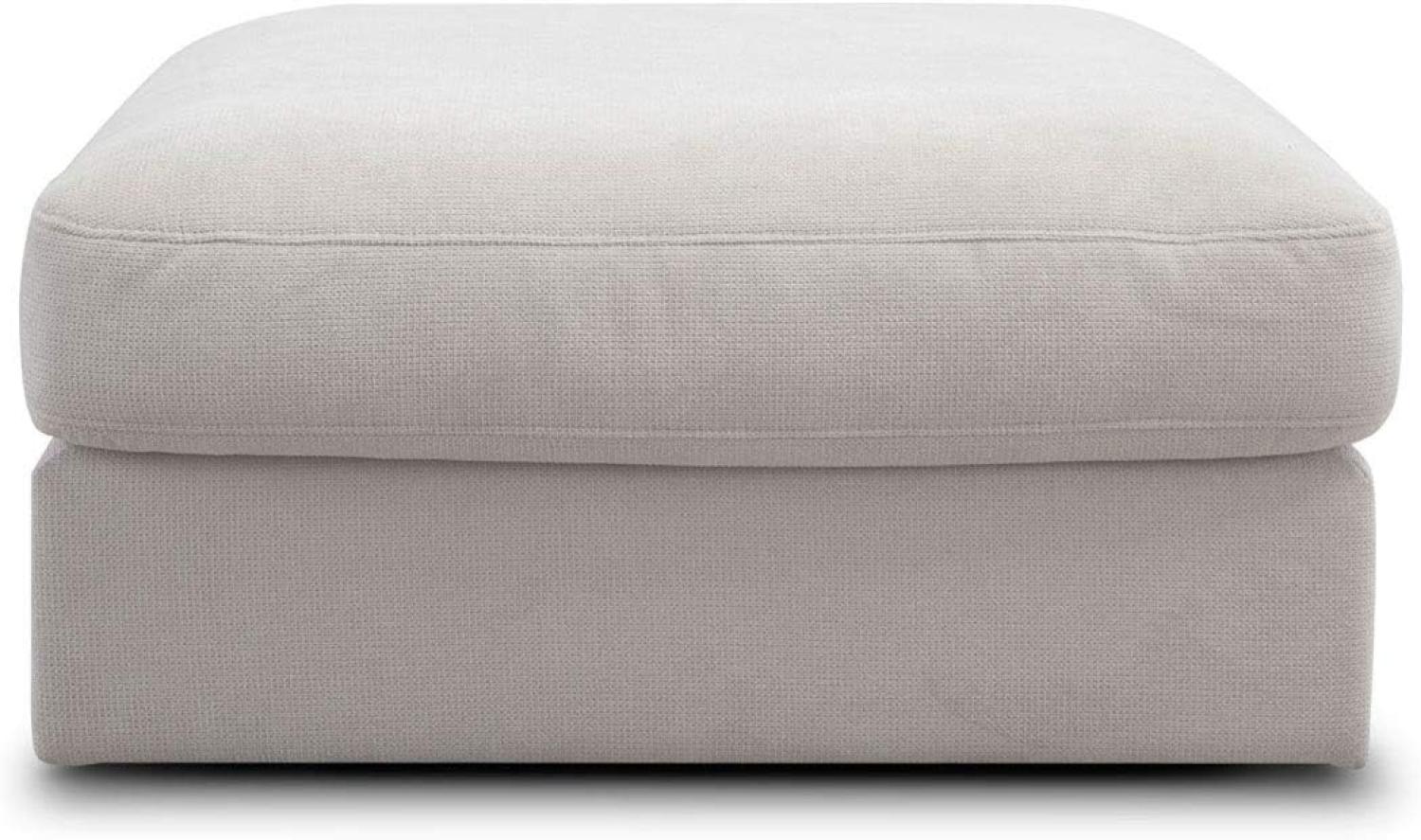 CAVADORE Hocker "Fiona"/ XXL-Fußbank, Polsterbank im modernen Design / 97 x 48 x 97 / Webstoff beige Bild 1