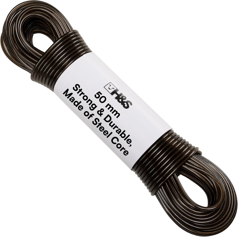 H&S Wäscheständer Stabile Wäscheleine für den Außenbereich - 50m Länge Bild 1