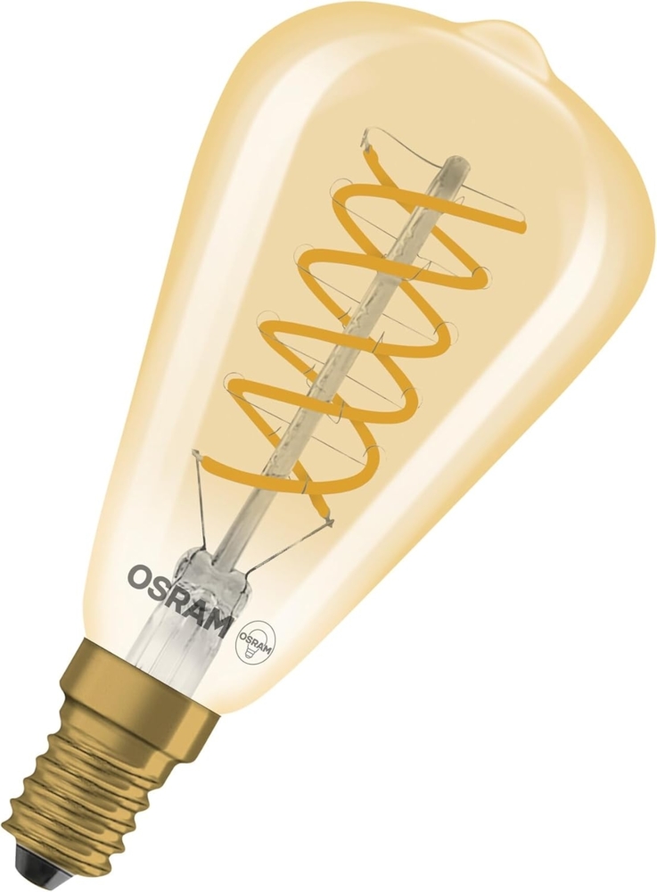 OSRAM LED Lampe Edison Vintage 1906 Spiral ST48, 4,8W, E14, gold, Spiraldraht, Leselampe, Wandbeleuchtung, Retro-Interieur, Wohnzimmer, Designleuchte Bild 1