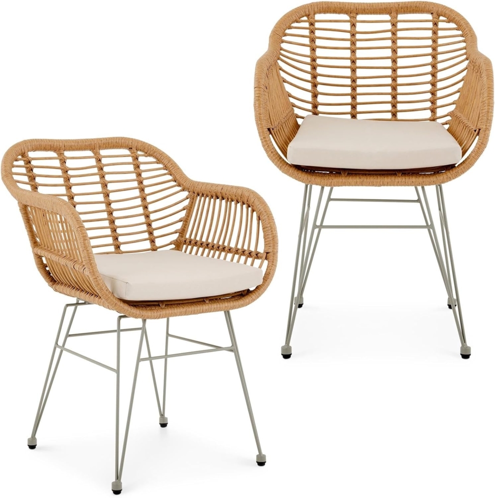 IDIMEX Gartenstuhl PARAMO (2 St), In & Outdoor Esszimmerstuhl 2er Set mit Metallgestell in Rattan Optik Bild 1