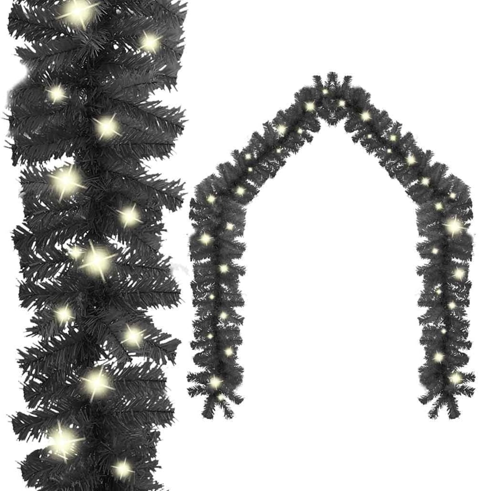 vidaXL Weihnachtsgirlande mit LED 10 m Schwarz 329190 Bild 1