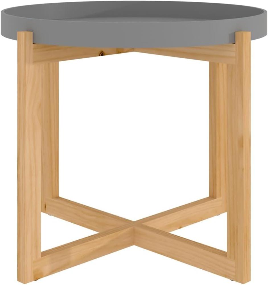 vidaXL Couchtisch Grau 53 x 53 x 43,5 cm Holzwerkstoff & Massivholz Kiefer Bild 1