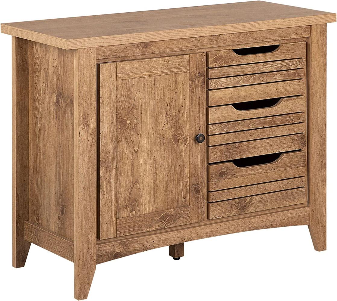 Sideboard heller Holzfarbton 3 Schubladen Schrank AGORA Bild 1