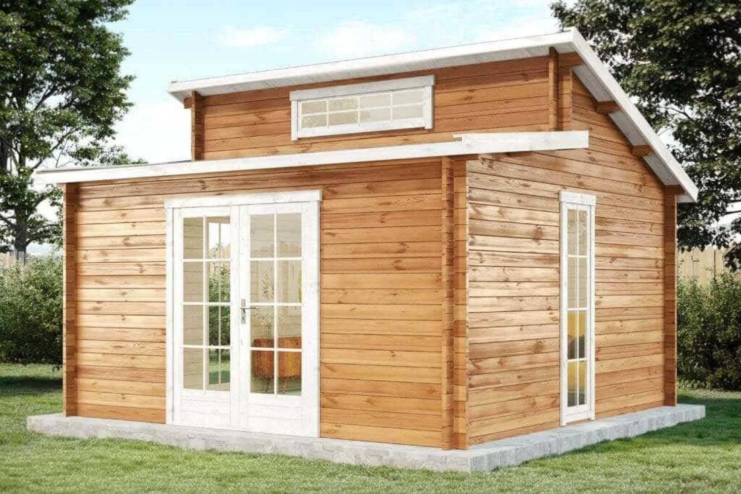 Alpholz Gartenhaus Lausitz ISO Gartenhaus aus Holz Holzhaus mit 40 mm Wandstärke Blockbohlenhaus mit Montagematerial Bild 1