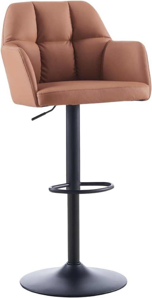 TUKAILAI Barhocker Barstühle Höhenverstellbar, Drehstühle, Barstuhl Küchenstühle mit Rückenlehne und Fußstütze, gemütliche Kunstleder weiche Sitzfläche, Braun Bild 1