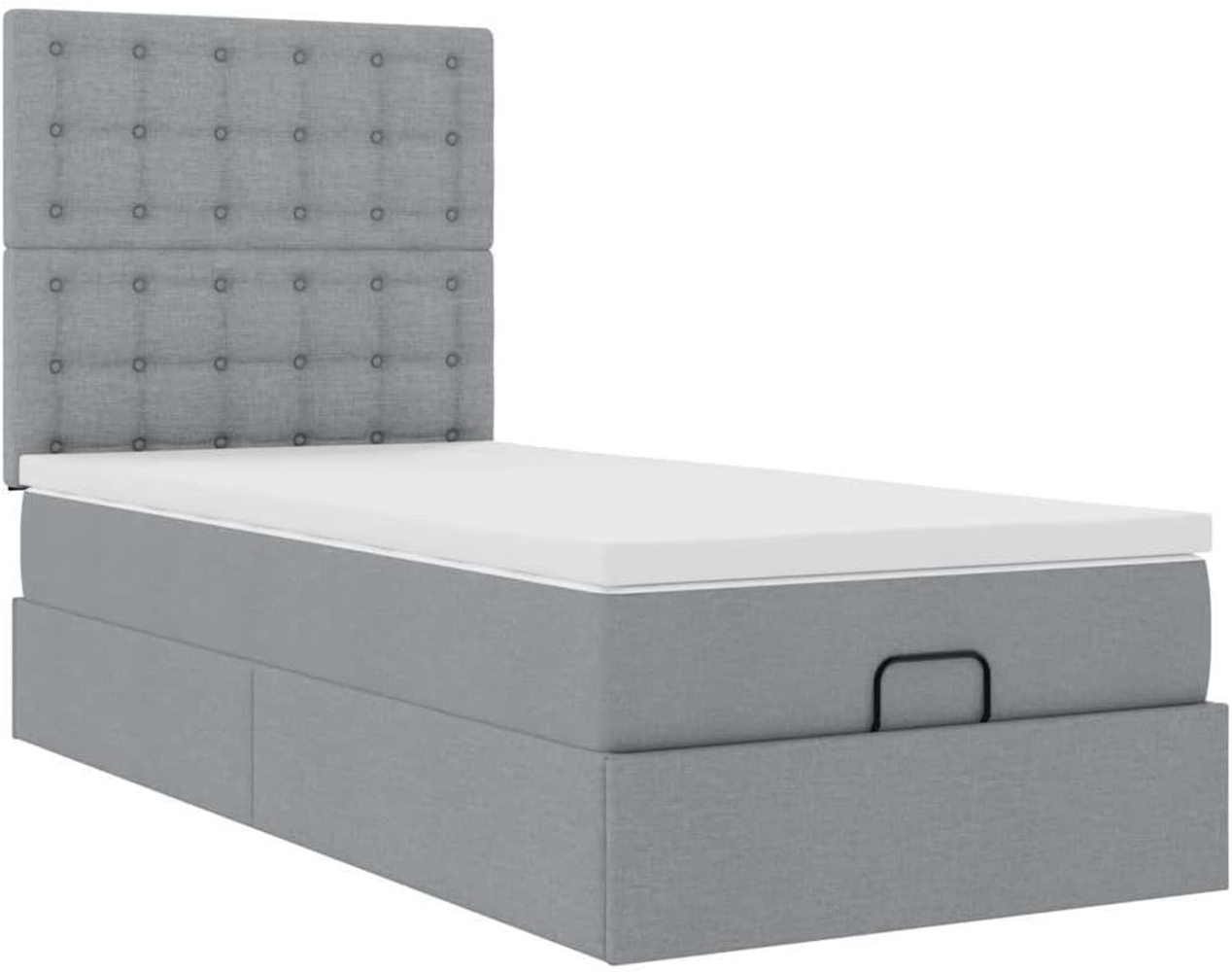 Ottoman-Bett mit Matratze Hellgrau 100x200 cm Stoff 3313299 Bild 1