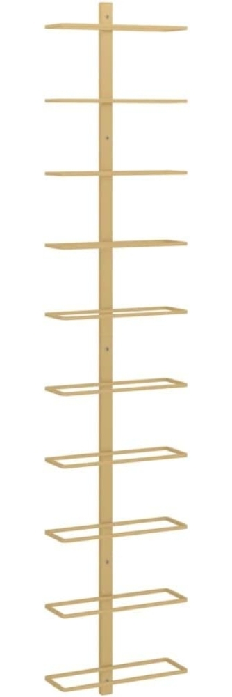 vidaXL Wand-Weinregal für 10 Flaschen Golden Metall 340905 Bild 1