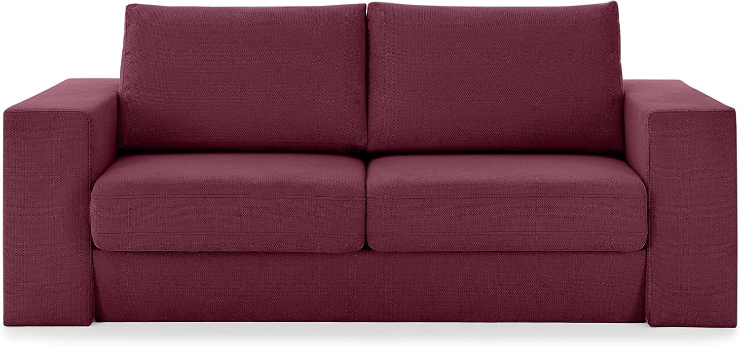 LOOKS by Wolfgang Joop Looks V-1 Designer Sofa mit Hockern, 2 Sitzer Couch, Funktionssofa, rot, Sitzbreite 160 cm Bild 1