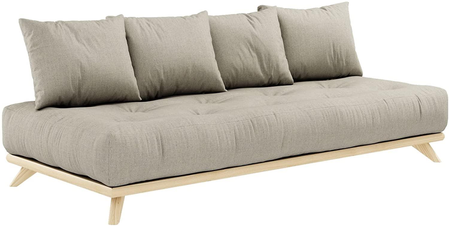 Karup Design SENZA Futonsofa inkl. 4 Kissen Gestell Natur, Matratze Leinen Bild 1