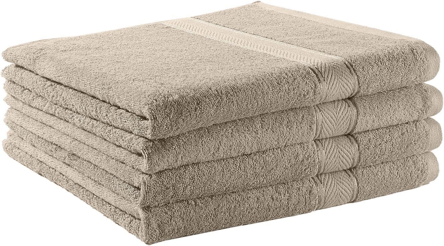 BettwarenShop Handtuch Serie Essential|Duschtuch 4er Pack 70x140 cm| cappuccino Bild 1