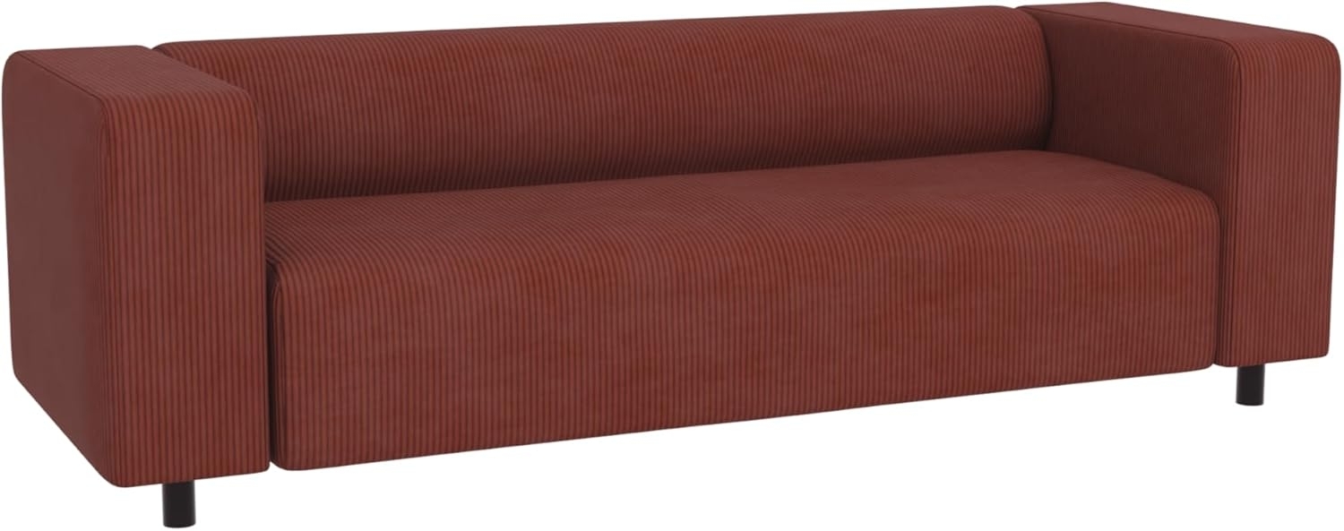 S-Style Möbel 3-Sitzer Sofa Gustav aus Cord-Stoff mit bequemem Sitz, mit Wellenfederung Bild 1