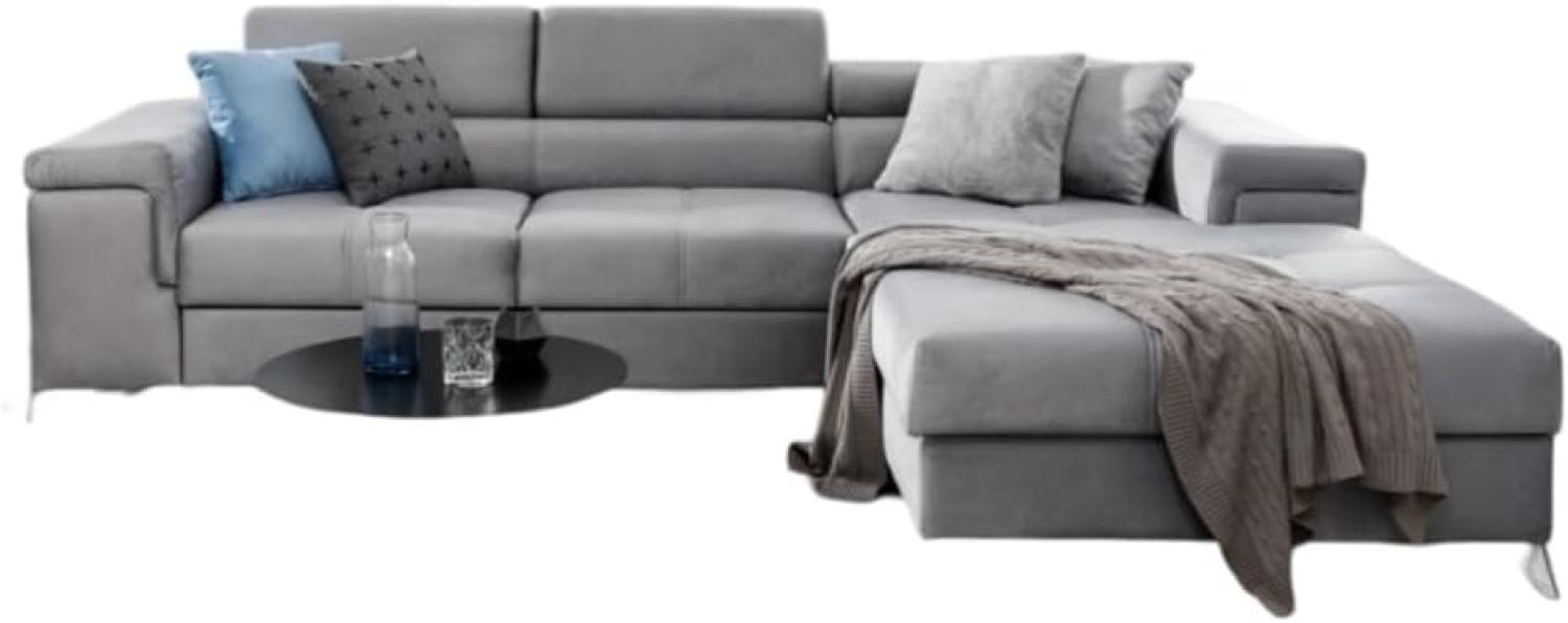 Designer Sofa Elegante mit Schlaf- und Klappfunktion Grau Rechts Bild 1