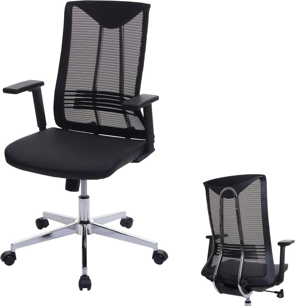 Bürostuhl HWC-J53, Drehstuhl Schreibtischstuhl, ergonomisch Kunstleder ~ schwarz Bild 1