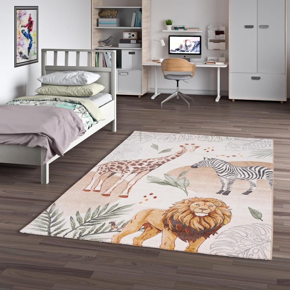 Pergamon Kinderteppich Kinder Teppich Maui Kids Giraffe Zebra Löwe, Rechteckig, Höhe: 13 mm Bild 1