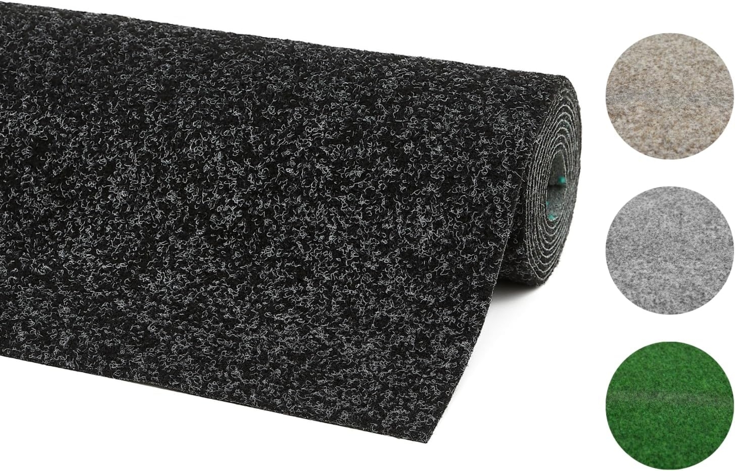 andiamo Kunstrasenteppich Deco mit Noppen - Kunstrasen Outdoor zur Verwendung als Balkon Teppich oder Rasenteppich Outdoor - wetterfest und zuschneidbar 200x300 cm Anthrazit Bild 1