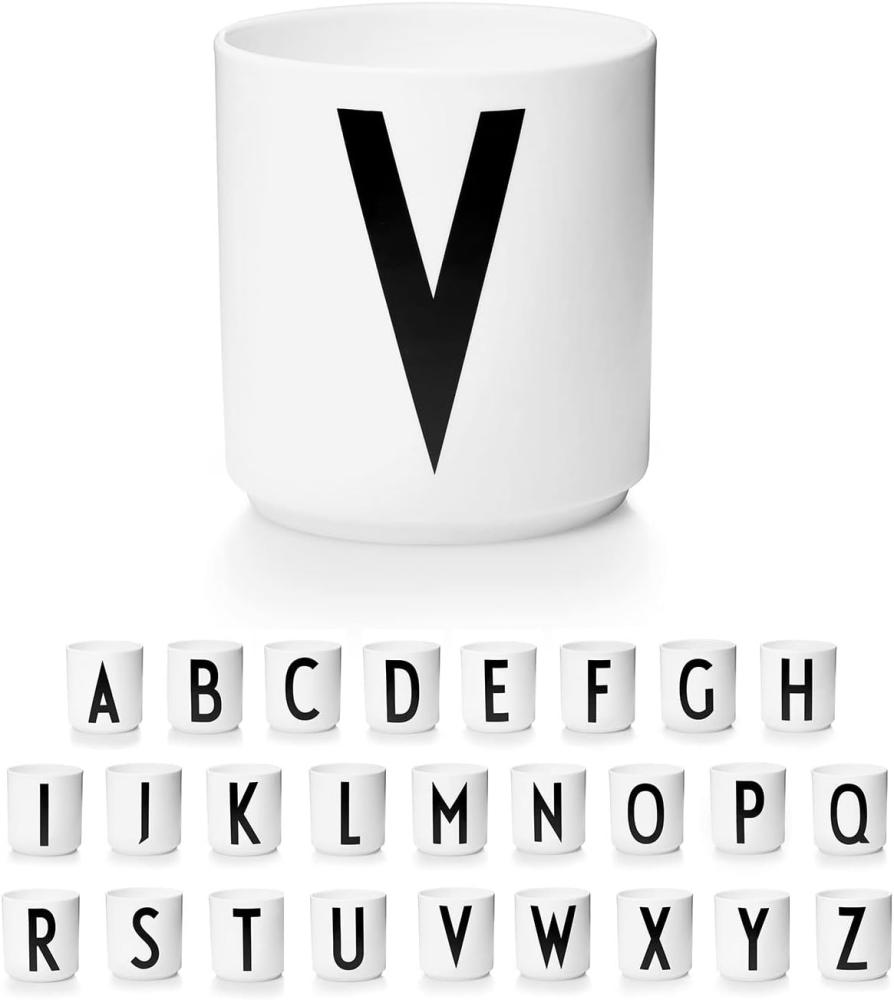 Design Letters Porzellan Kaffeetassen A-Z Weiß | Kaffeetasse | Geschenke für frauen, Männer | Verwendungals Zahnputzbecher, Teetasse | Dekorativ Design Tasse | Premium dekorativen Buchstaben becher Bild 1