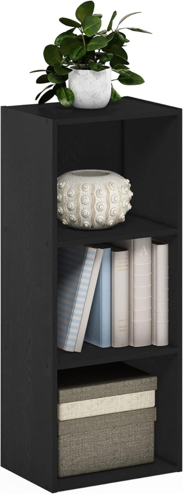 Furinno Pasir Bücherregal, offen, 3 Ebenen, Schwarzholz Bild 1