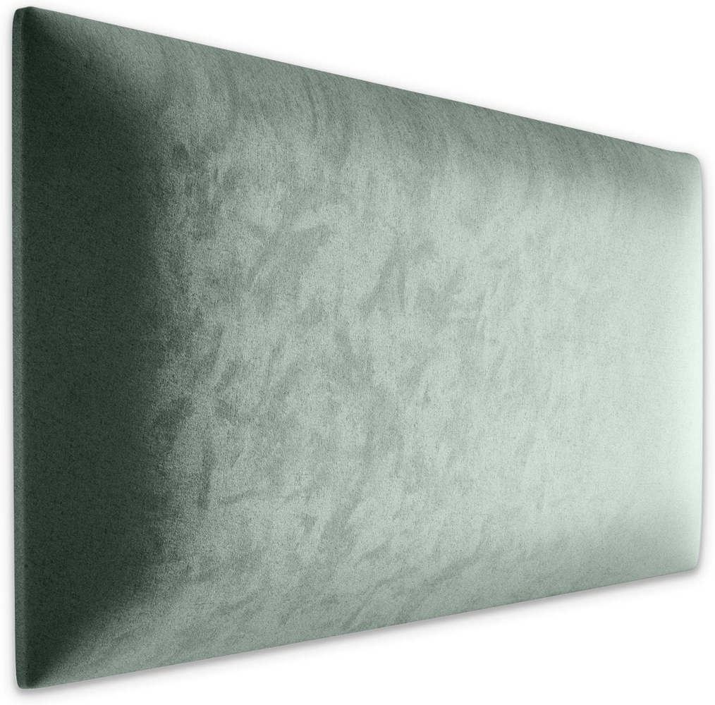 Muralo Samt Wandkissen Stoff Polsterpaneel Schlafzimmer Wohnzimmer Bett Wandpolster Bettkopfteil Lendekissen Modern Luxus Gepolstert Polster Paneel (Mint, 70x30 cm) Bild 1