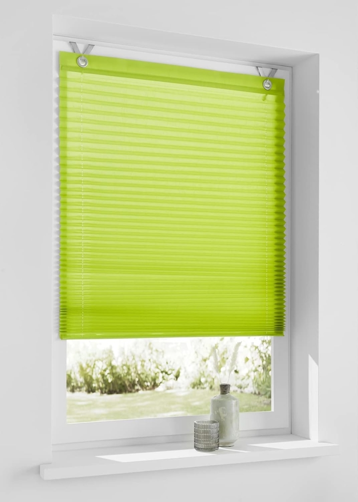 Kutti Raffrollo Olbia Plissee, mit Hakenaufhängung, ohne Bohren, einfarbig, blickdicht, Sichtschutz, frei hängend Bild 1