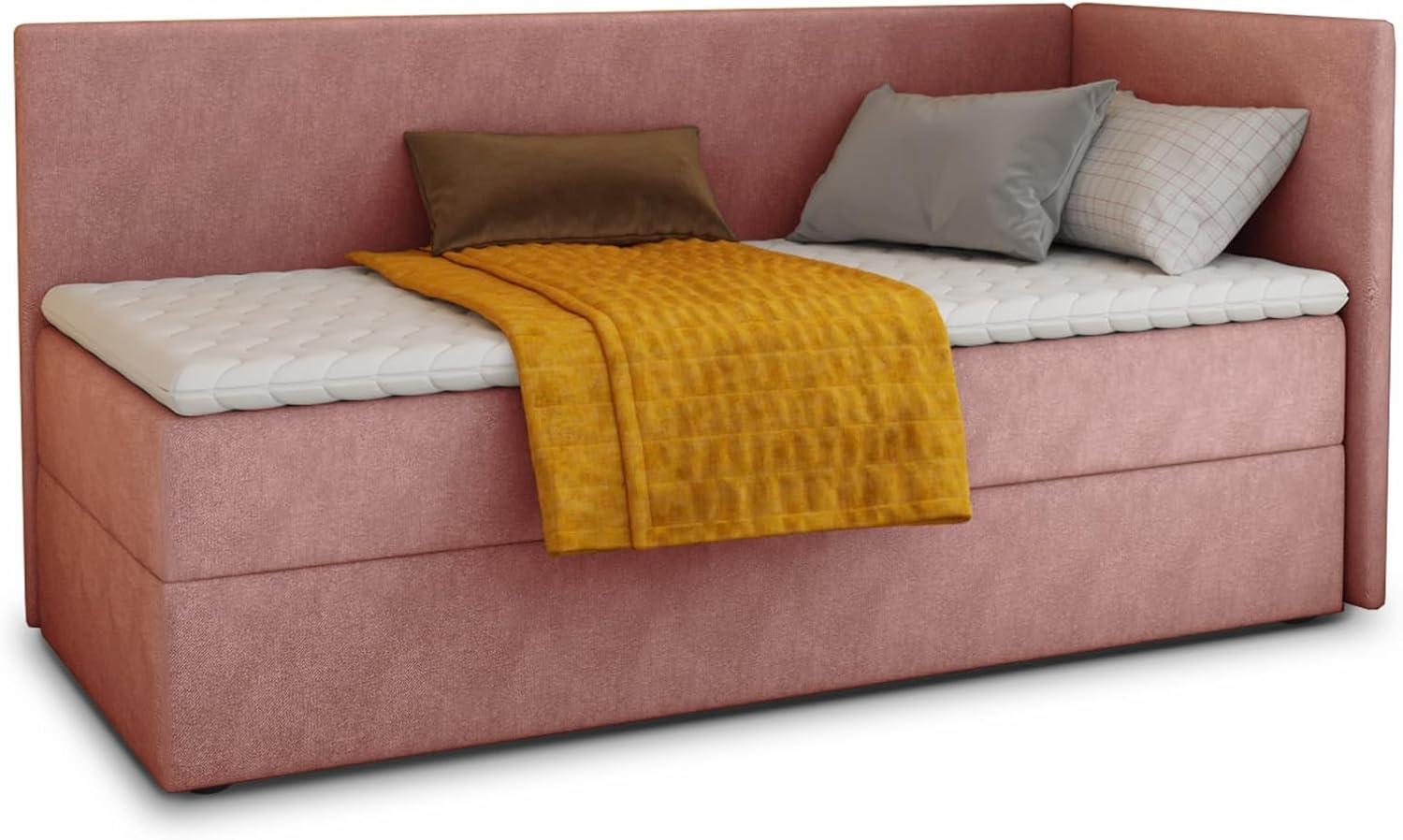 Sofnet Boxspringbett Flame (mit Bettkasten, Bonell-Matratze und Topper), Einzelbett, Polsterbett, Kinderbett - Universelle Bettseite Bild 1