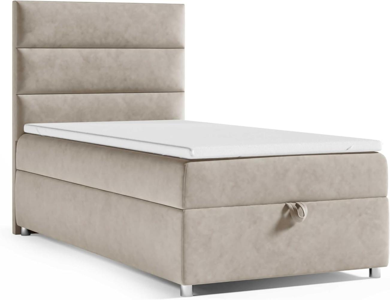 Best for Home Boxspringbett K4 SINGLE mit Bettkasten (Beige 100x200) Bild 1