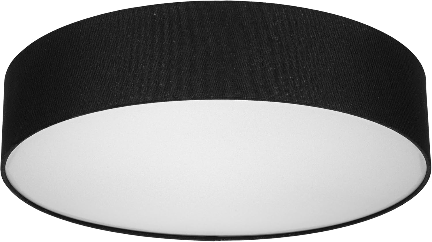 REV Deckenleuchte - Deckenlampe rund 50cm mit Stoff-Lampenschirm im Vintage-Look – ideal für Schlafzimmer & Wohnzimmer, schwarz Bild 1