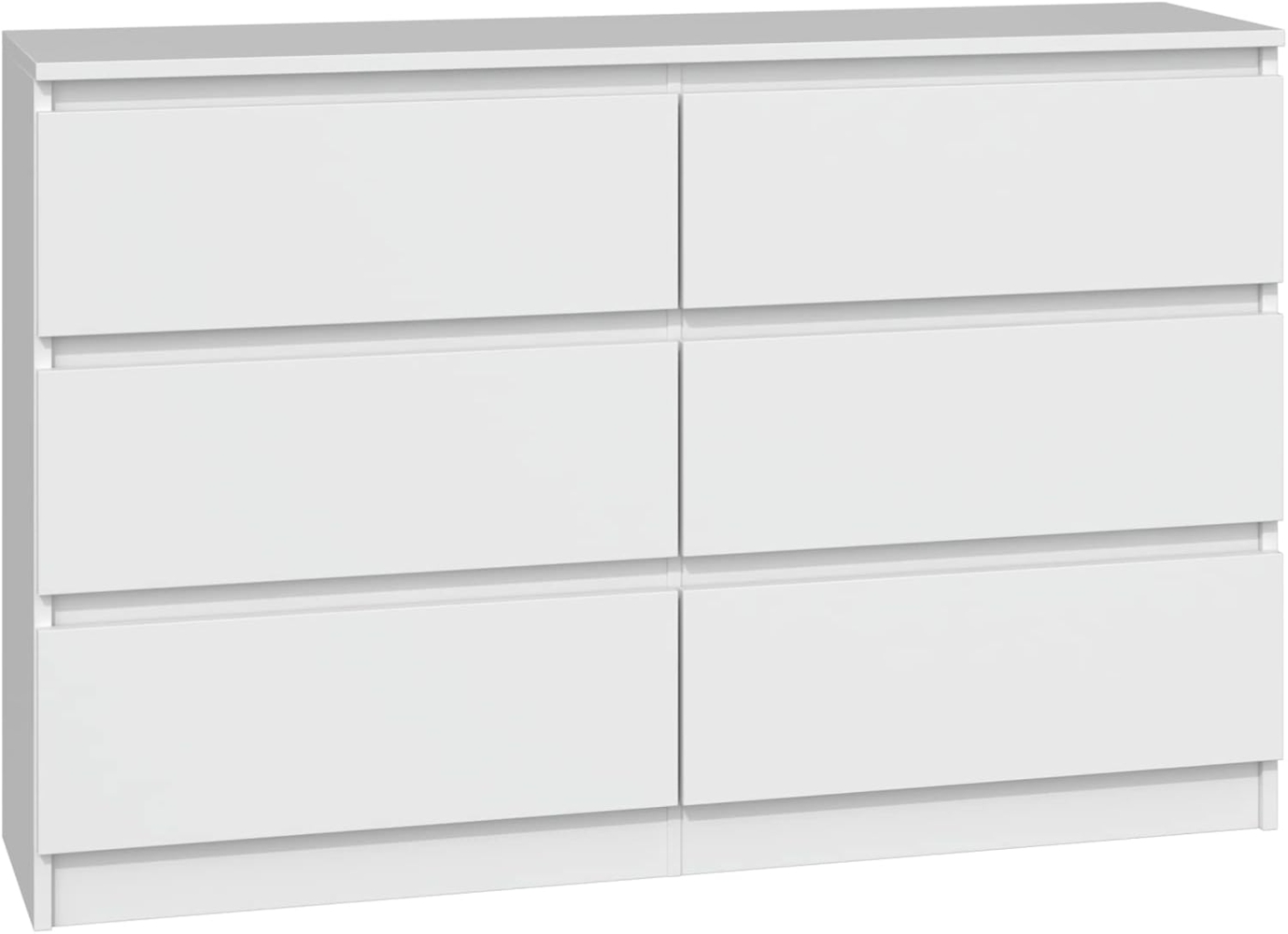 CDF Kommode Malwa M6 120| Farbe: Weiß | Schrank für Dokumente, Kleinigkeiten | Ideal für Wohnzimmer, Schlafzimmer, Kinderzimmer, Jugendzimmer und Büro | 6 geräumige Schubladen Bild 1