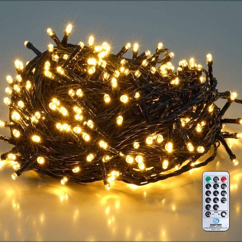 SALCAR 26m 360er LED Lichterkette Weihnachtsbaum (23m Lichterkette + 3m Stromkabel), 31V Christbaumbeleuchtung Außen mit 8 Modi und Memory, Warmweiß Bild 1