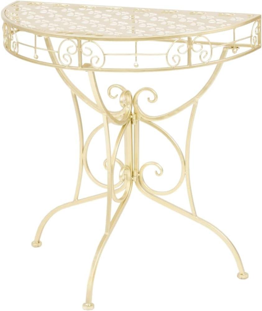 vidaXL Beistelltisch Vintage-Stil Halbrund Metall 72 x 36 x 74 cm Gold 245930 Bild 1