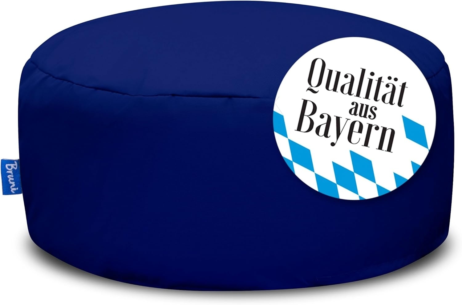 Bruni Pouf Sitzhocker M in Königsblau – runder Sitzpouf, Indoor und Outdoor als Fußhocker, Yoga-Sitzkissen, Meditationskissen geeignet Bild 1