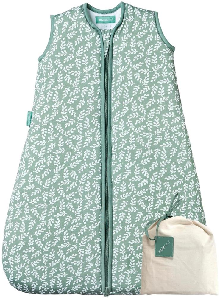 molis&co - Baby Schlafsack ärmellos - Ideal für den Winter - Babyschlafsack tog 2.5 ohne Ärmel - 100% Baumwolle (Oeko-TEX 100), Premium Qualität - Green Garden (70 cm, 0-6 Monate) Bild 1