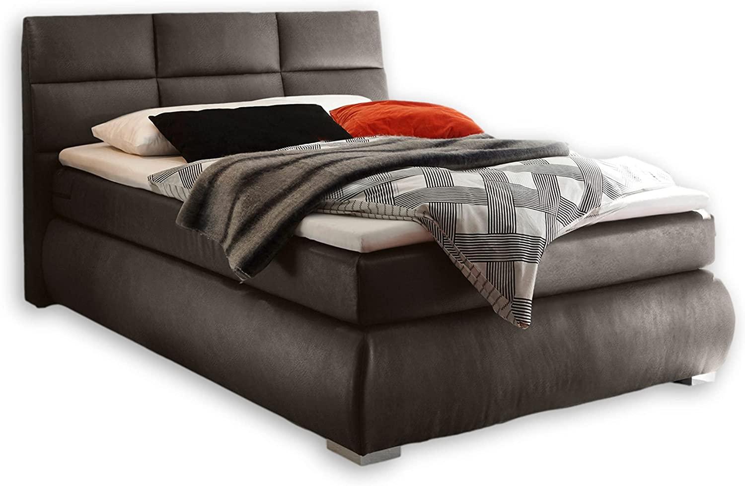 Boxspringbett mit Bettkasten 'KOSALI 2' grau 140x200 cm Bild 1