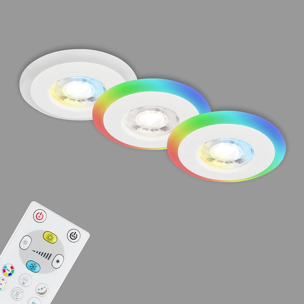 Di-Ka LED Einbauleuchte Skill Color 3er Set weiß Ø 8,4 cm 5 W dimmbar Bild 1