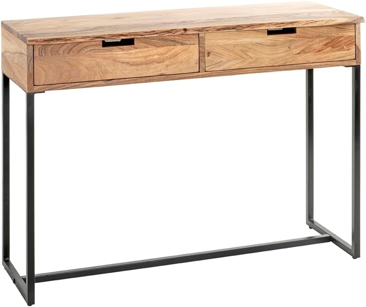 HAKU Möbel Konsole, akazie, schwarz, Massivholz, Metall - Maße: B 100 x H 75 x T 35 cm, Style: Urban Collective Bild 1