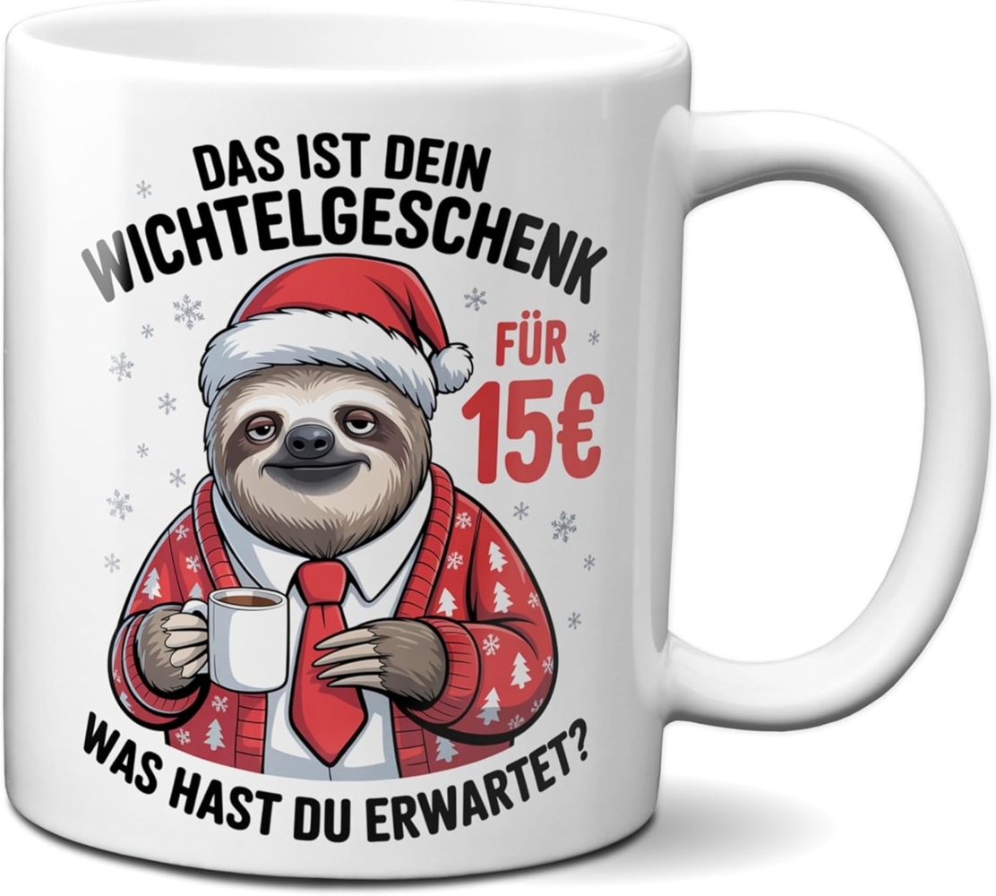 TASSENKING Tasse, TassenKing Keramik-Tasse „Das ist Dein Wichtelgeschenk für 15 Euro“ V2 Bild 1