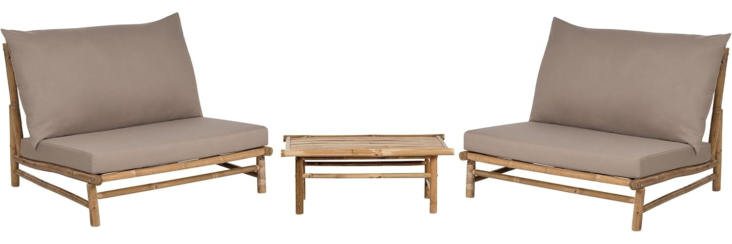 Lounge Set TODI Bambusholz Taupe Bild 1