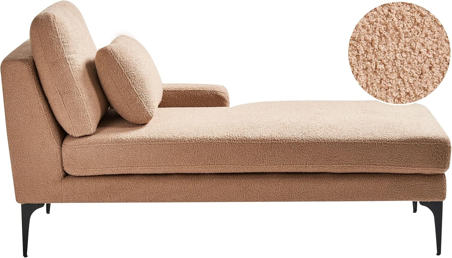 Chaiselongue Bouclé sandbeige linksseitig EWRON Bild 1