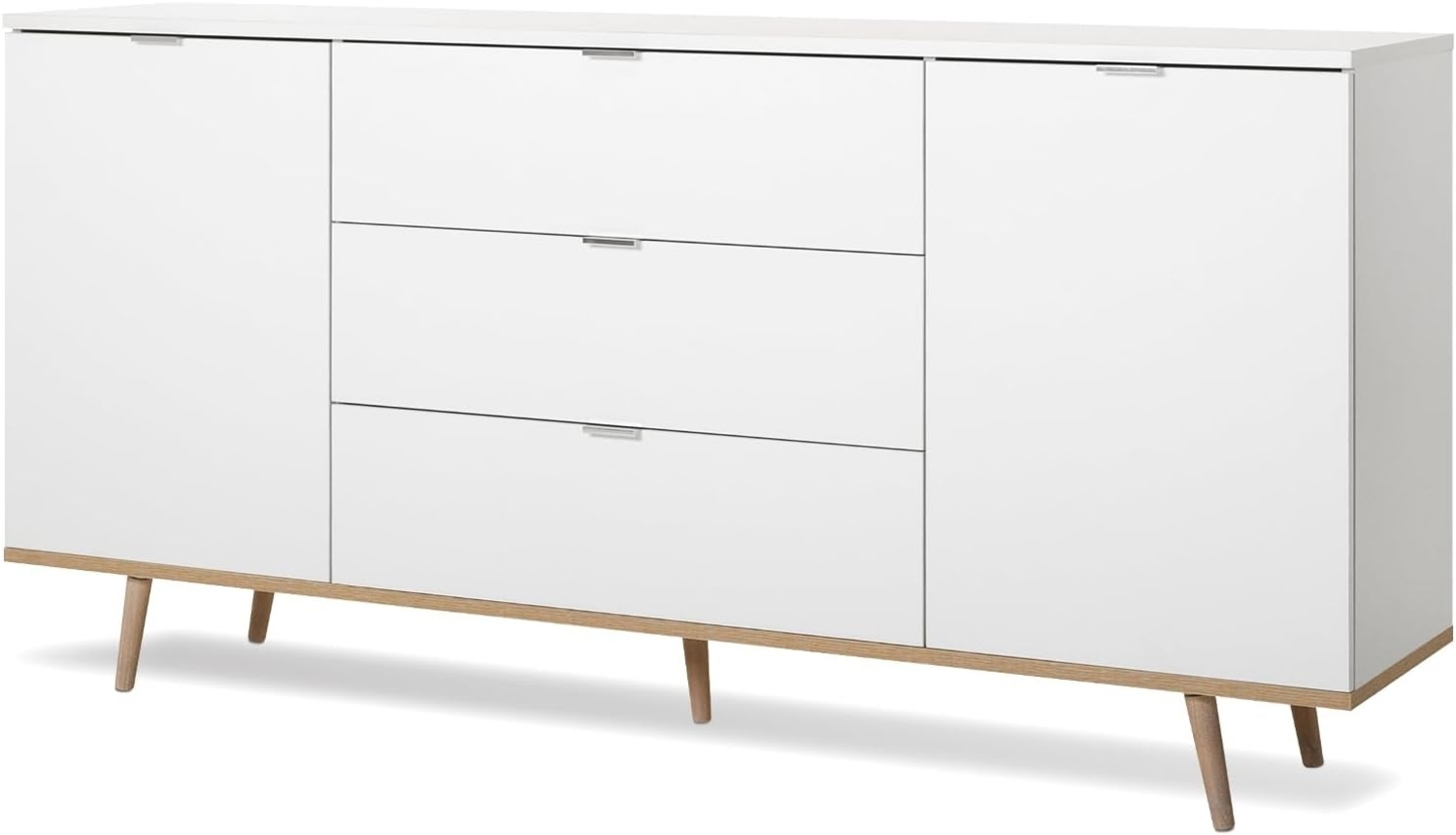 Sideboard Lundby weiß und Eiche massiv 180 cm Bild 1