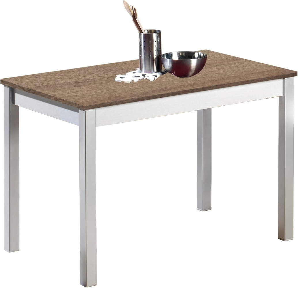 ASTIMESA Fija Küchentisch, Metall, Eiche, 100x60 cm Bild 1