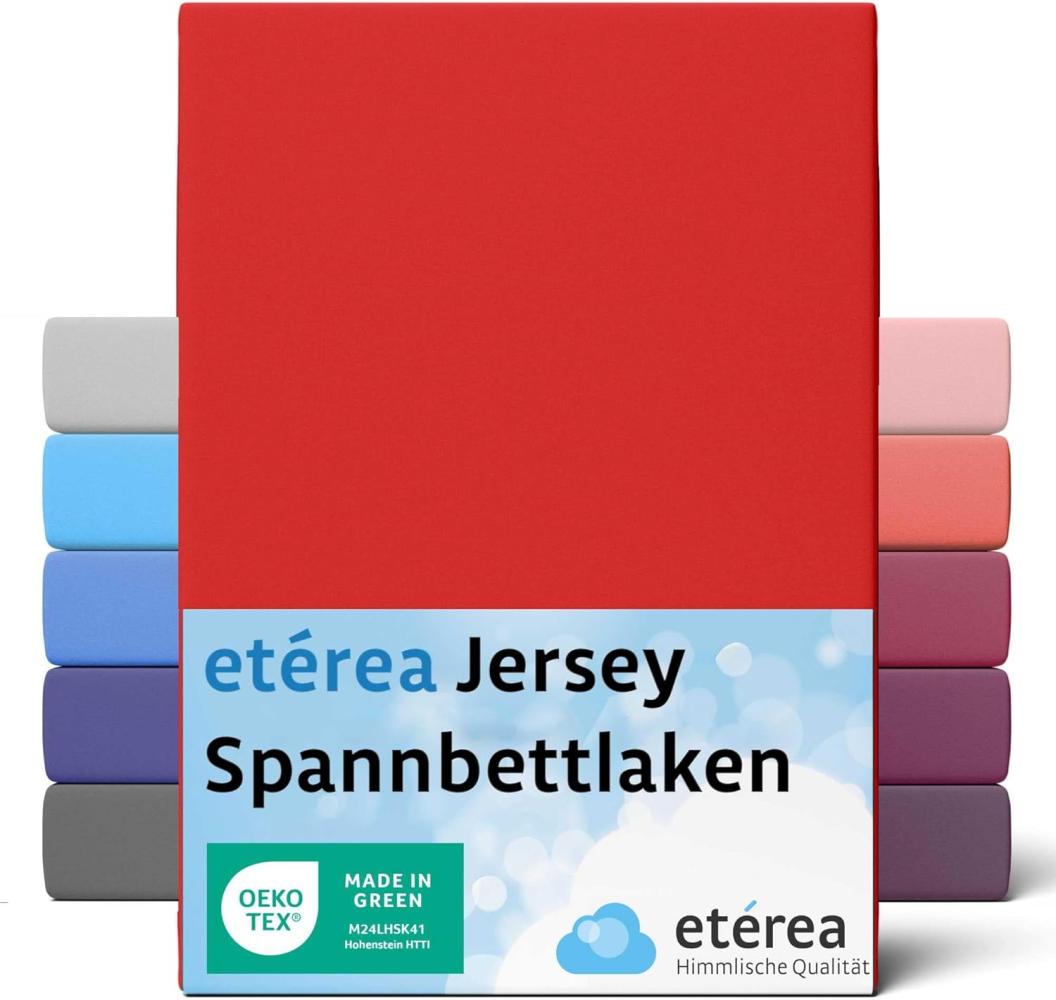 etérea Comfort Jersey Spannbettlaken Rot 180x200 cm - 200x200 cm Bild 1