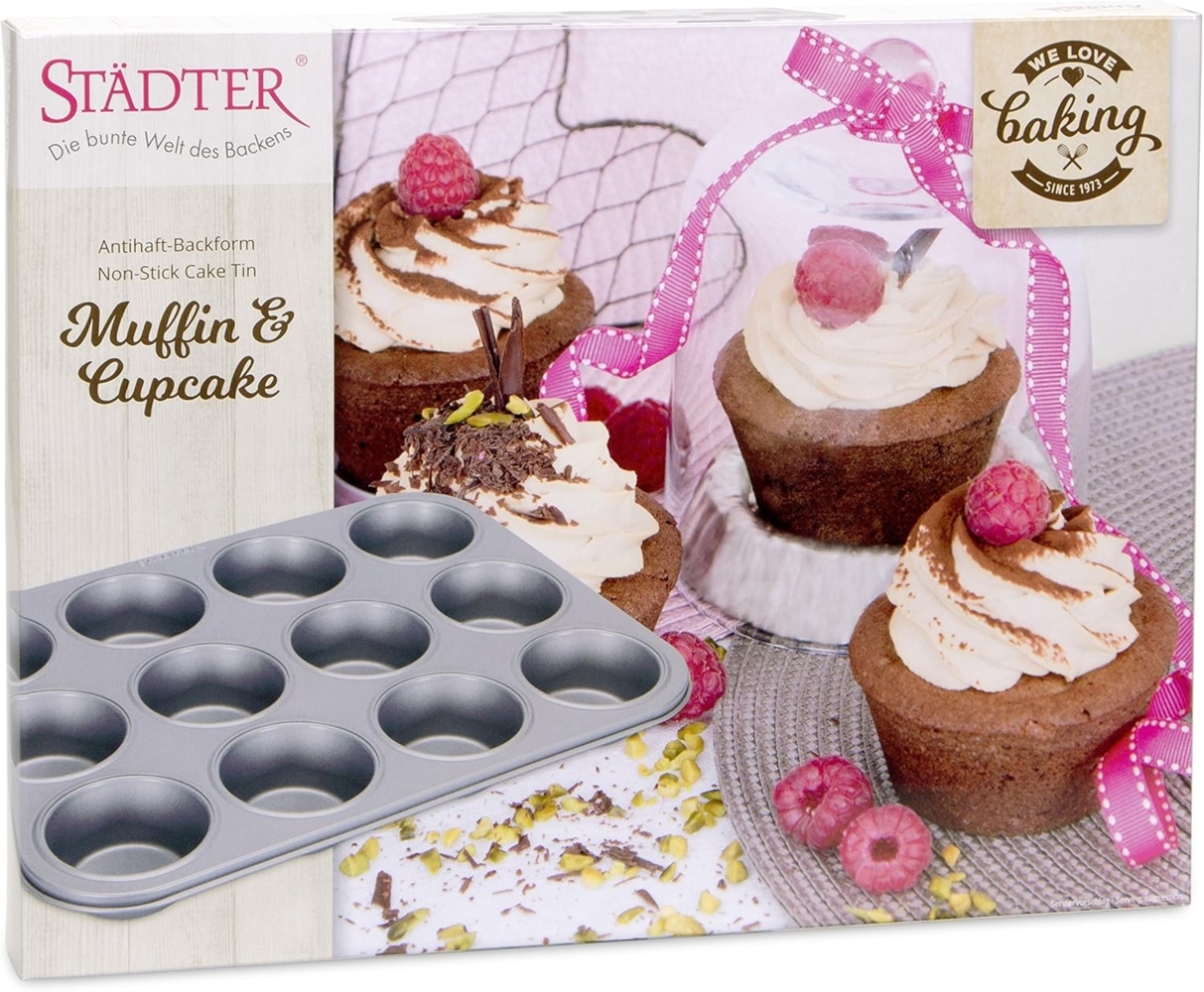 Städter Muffinform Cupcakeform 12er Backform Antihaftbeschichtet 35x27cm Bild 1