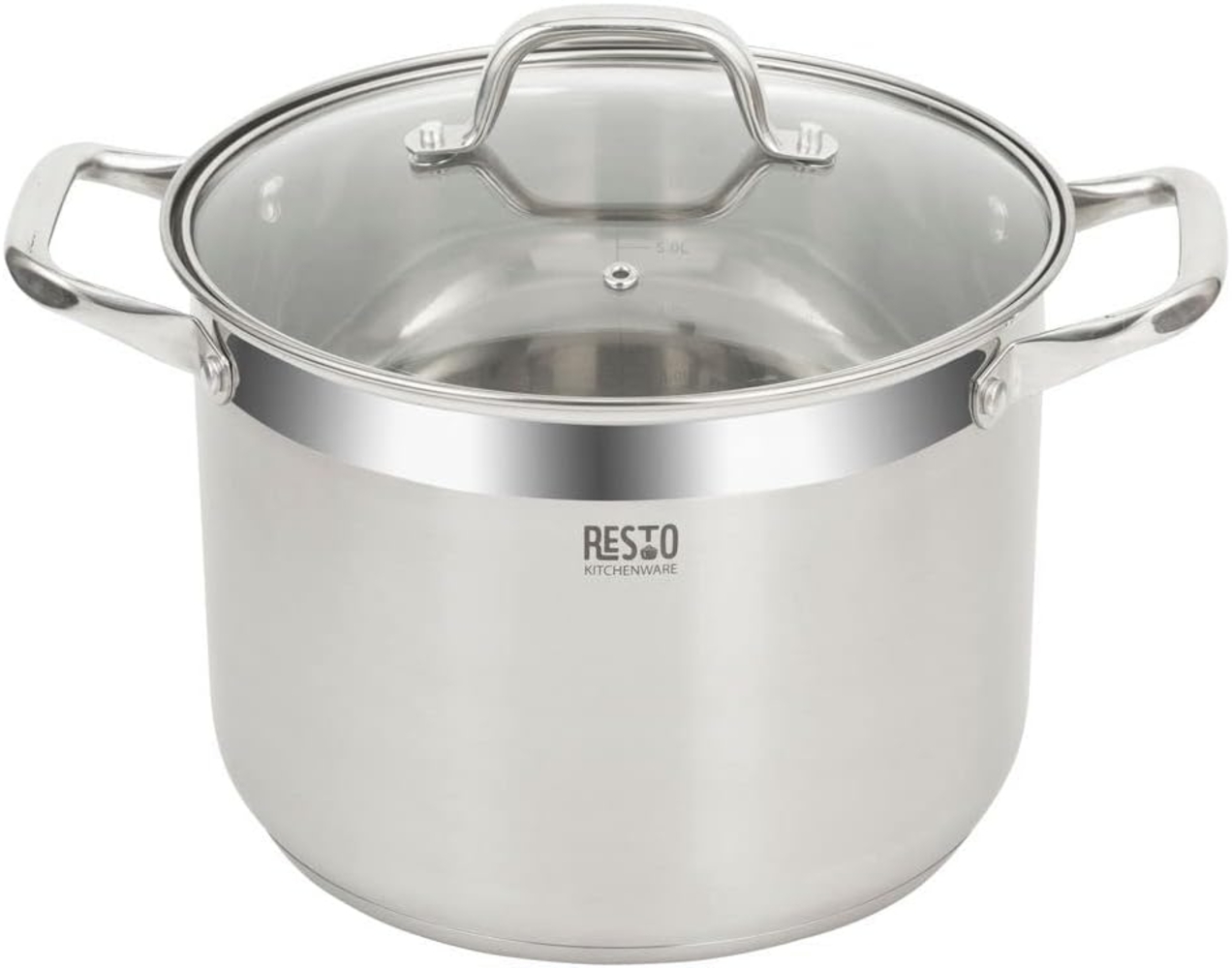 RESTO Kitchenware Kochtopf Libra, Topf energiesparend und spülmaschinenfest, Edelstahl 18/10 (2-tlg), mit hitzebeständigem Glasdeckel und Griffen Bild 1