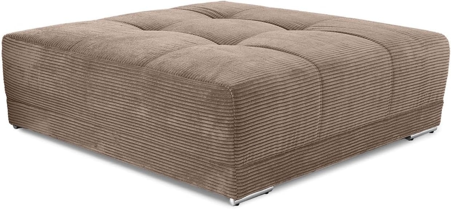 XXL-HOCKER Federkern B120/T120/H39 cm (passend zum BIG-SOFA) Cord Braun Taupe Bild 1